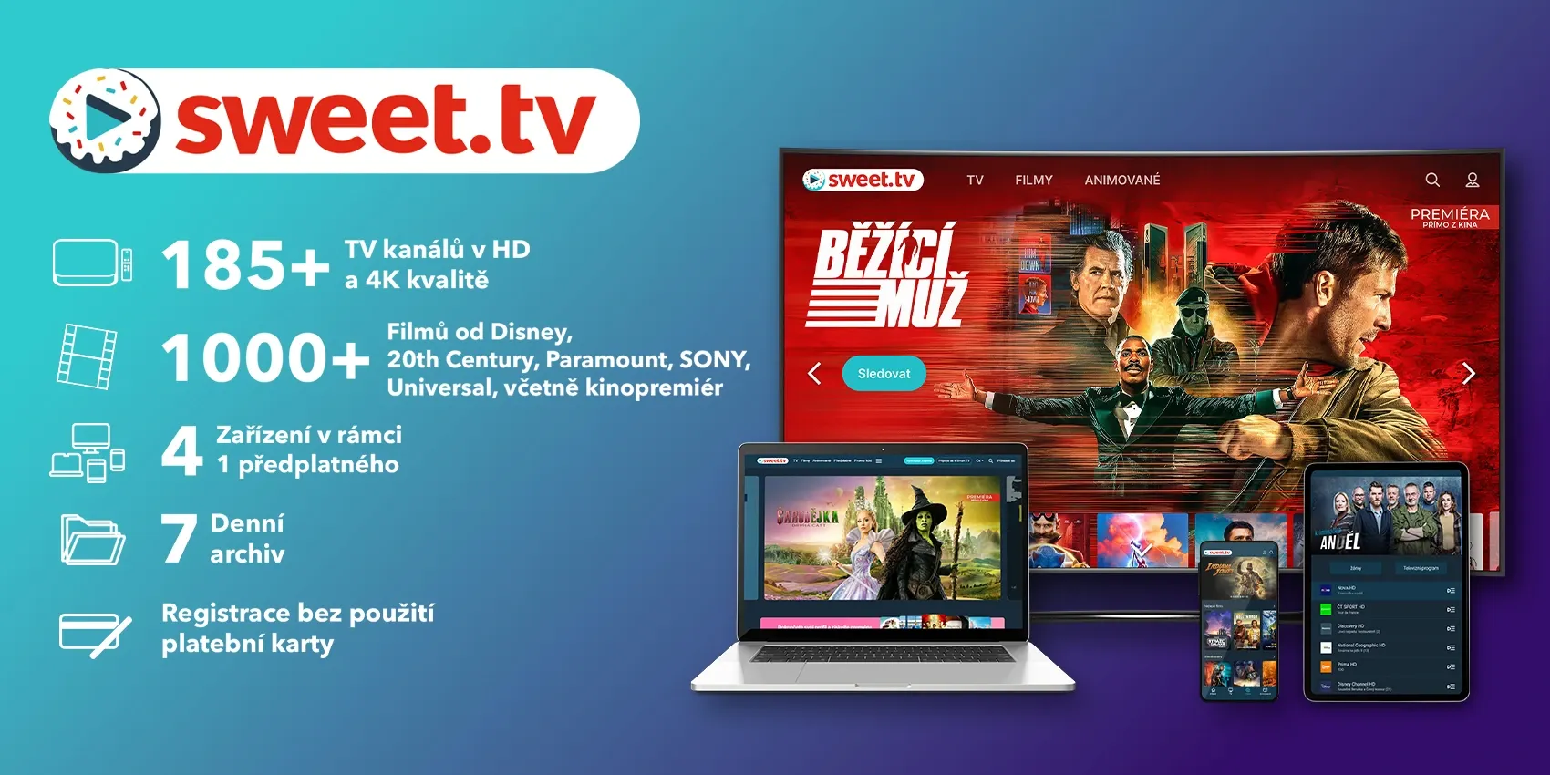 Výhody balíčku M od SWEET.TV.