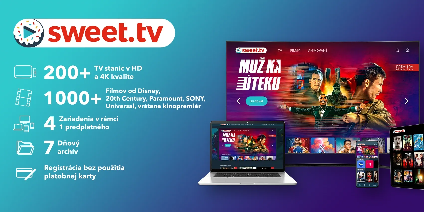 Výhody balíčka M od SWEET.TV.