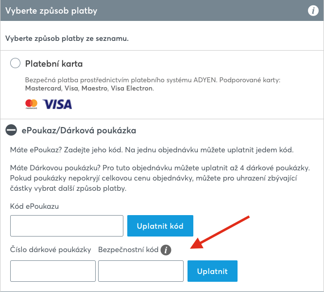 Uplatnění poukazu Ticketmaster